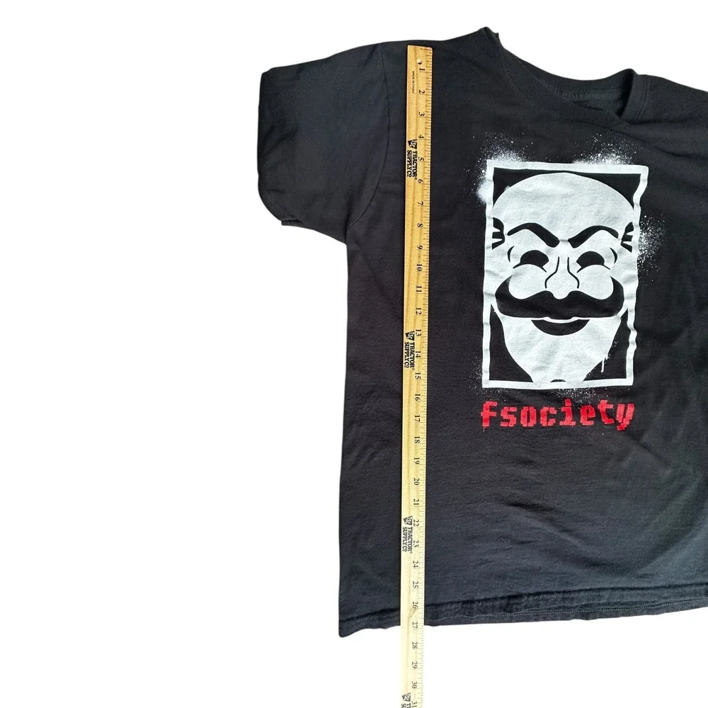 Fsociety Graphic T-Shirt‎ Crew Neck Short Sleeve Top - Picture 3 of 12